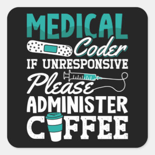 ICD-codering voor hulpfunctionarissen voor medisch Vierkante Sticker