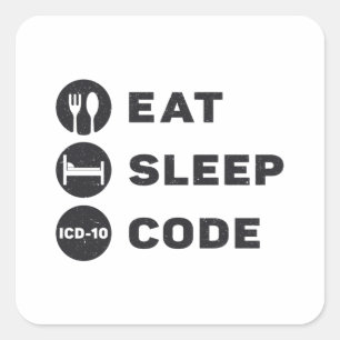 ICD-coderingsprogramma voor medische coderingssoft Vierkante Sticker