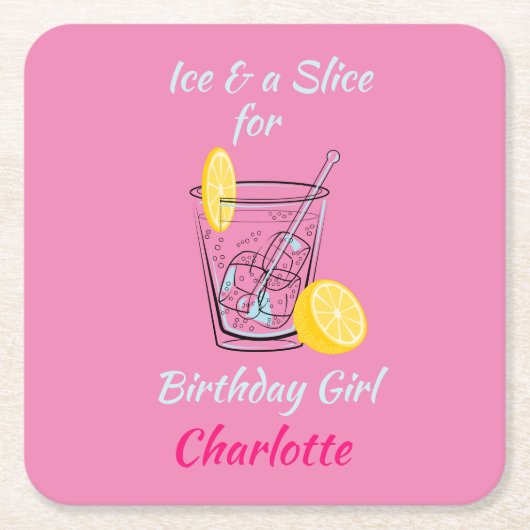 Ice & a Slice drinken mat Square Onderzetters (Voorkant)