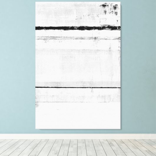 'Ice Age' Black and White Abstract Art Canvas Afdruk (Insitu (Houten vloer))