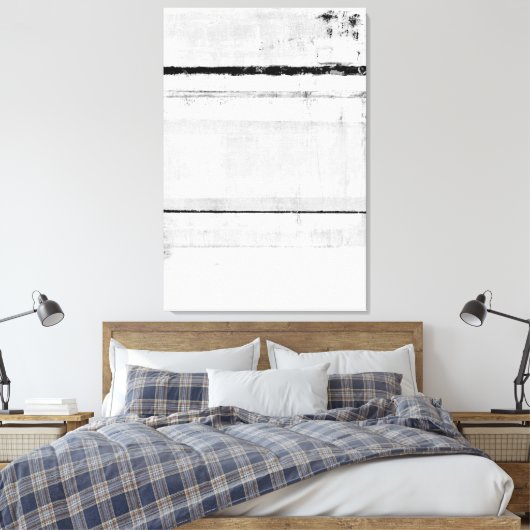 'Ice Age' Black and White Abstract Art Canvas Afdruk (Insitu (Slaapkamer))