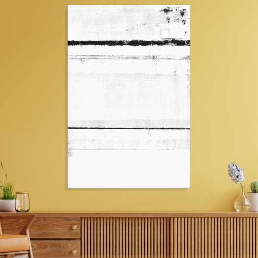 'Ice Age' Black and White Abstract Art Canvas Afdruk (Insitu (Woonkamer))