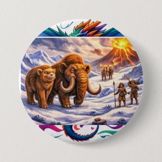 Ice age Encounter  Ronde Button 7,6 Cm (Voorkant)
