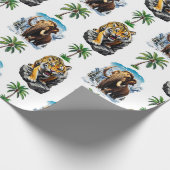 Ice Age Mammoth Sabertooth Tiger Pattern Design Cadeaupapier (Hoek)