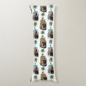 Ice Age Mammoth Sabertooth Tiger Pattern Design Lichaamskussen (Voorkant Verticaal)