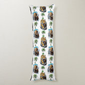 Ice Age Mammoth Sabertooth Tiger Pattern Design Lichaamskussen (Achterkant (Verticaal))