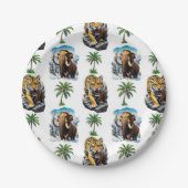Ice Age Mammoth Sabertooth Tiger Pattern Design Papieren Bordje (Voorkant)