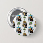 Ice Age Mammoth Sabertooth Tiger Pattern Design Ronde Button 5,7 Cm (Voorkant /achterkant)