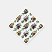 Ice Age Mammoth Sabertooth Tiger Pattern Design Servet (Hoek)