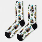 Ice Age Mammoth Sabertooth Tiger Pattern Design Sokken (Links)