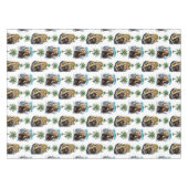 Ice Age Mammoth Sabertooth Tiger Pattern Design Tafelkleed (Voorkant (Horizontaal))
