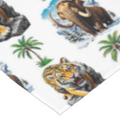 Ice Age Mammoth Sabertooth Tiger Pattern Design Tafelkleed (Gekanteld)