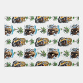 Ice Age Mammoth Sabertooth Tiger Pattern Design Theedoek (Horizontaal)