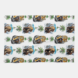 Ice Age Mammoth Sabertooth Tiger Pattern Design Theedoek
