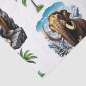 Ice Age Mammoth Sabertooth Tiger Pattern Design Tissuepapier (Detail)