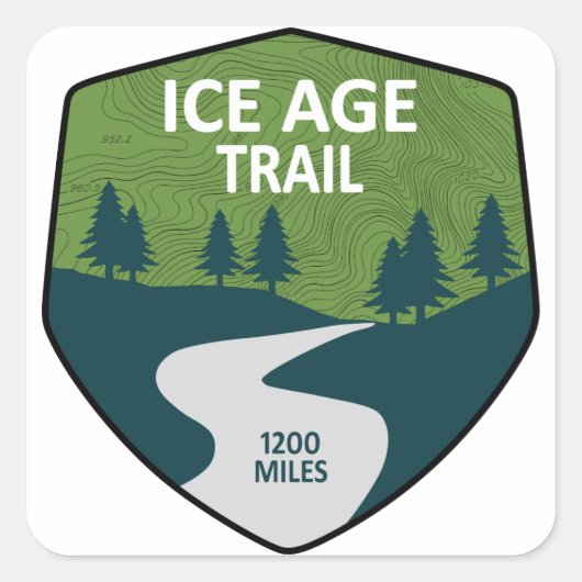 Ice Age Trail Vierkante Sticker (Voorkant)