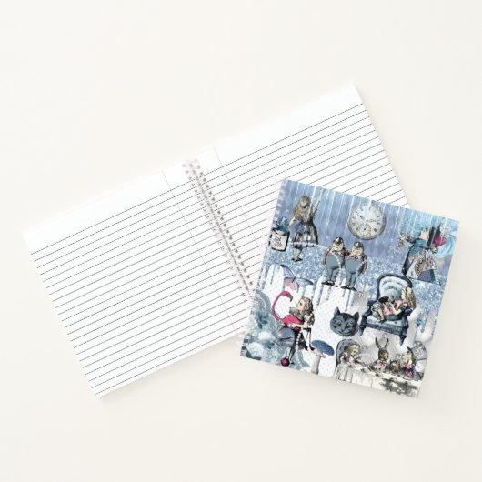 Ice Alice in Wonderland Glitter Blue Notitieboek (Binnen)