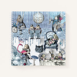 Ice Alice in Wonderland Glitter Blue Notitieboek