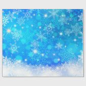 Ice and Snow, blue, white Christmas pattern Cadeaupapier (Vlak)