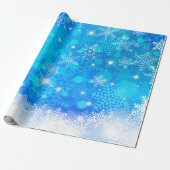 Ice and Snow, blue, white Christmas pattern Cadeaupapier (Uitgerold)