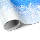 Ice and Snow, blue, white Christmas pattern Cadeaupapier (Rol Hoek)