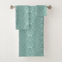 Ice Aqua  Damask Print