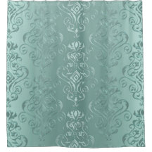Ice Aqua  Damask Print