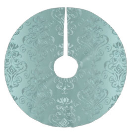 Ice Aqua  Damask Print Kerstboom Rok