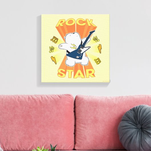 Ice Bear - Rock Star Canvas Afdruk (Insitu (Woonkamer))