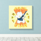 Ice Bear - Rock Star Canvas Afdruk (Insitu (Houten vloer))