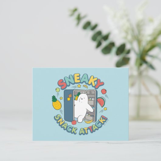 Ice Bear - Sneaky Snack Attack! Briefkaart (Staand voorkant)