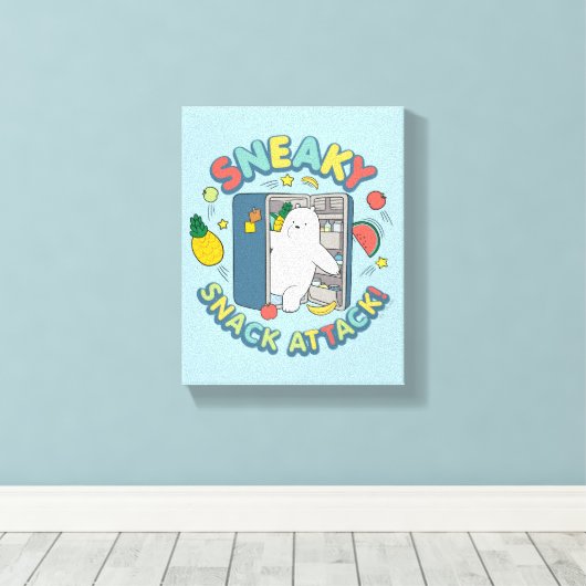 Ice Bear - Sneaky Snack Attack! Canvas Afdruk (Insitu (Houten vloer))