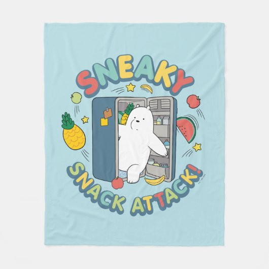 Ice Bear - Sneaky Snack Attack! Fleece Deken (Voorkant)
