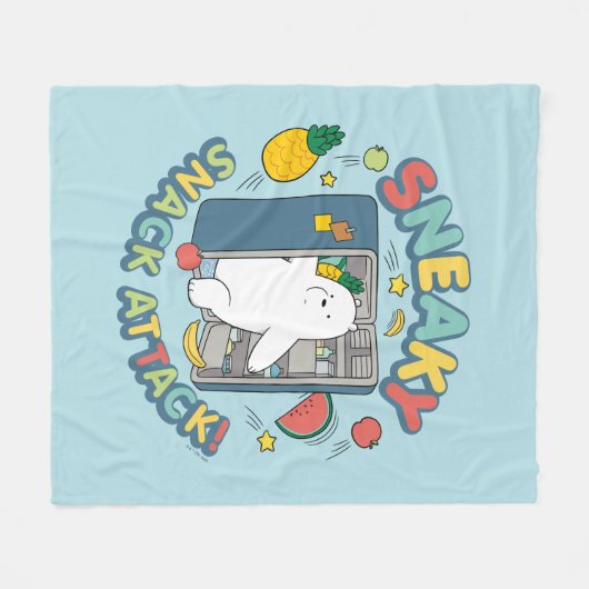 Ice Bear - Sneaky Snack Attack! Fleece Deken (Voorkant (Horizontaal))
