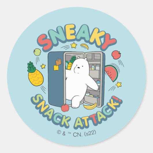 Ice Beer - Sneaky Snack Attack! Ronde Sticker (Voorkant)