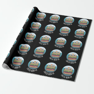 Ice-berg-er Funny Cheeseburger Pun Dark BG Cadeaupapier