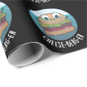 Ice-berg-er Funny Cheeseburger Pun Dark BG Cadeaupapier (Rol Hoek)