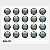Ice-berg-er Funny Cheeseburger Pun Dark BG Ronde Sticker (Vel)