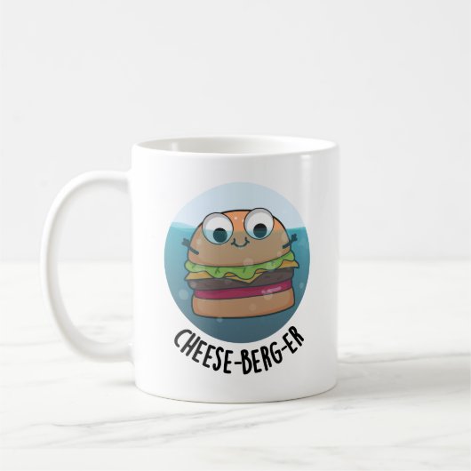 Ice-berg Funny Cheeseburger Pun Koffiemok (Links)