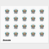Ice-berg Funny Cheeseburger Pun Ronde Sticker (Vel)