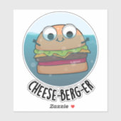 Ice-berg Funny Cheeseburger Pun Sticker (Vel)