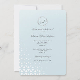 Ice Blue Baptism Invitation Kaart