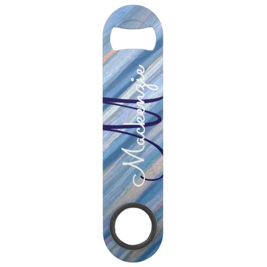 Ice-Blue Bar | Kool Icy Silver Peach Speed Flessenopener (Achterkant)