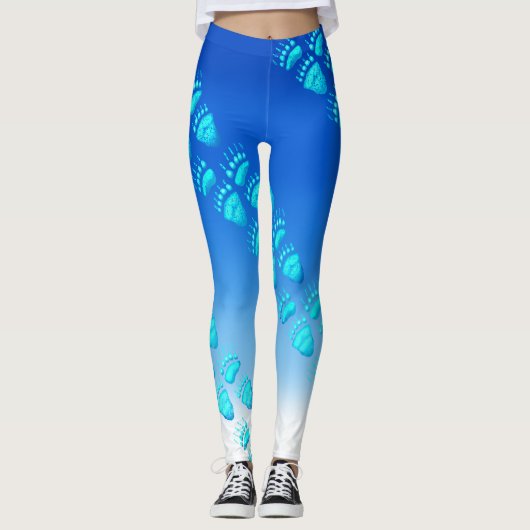 Ice Blue Beer Paws - Leggings (Voorkant)