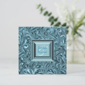Ice Blue Blauwgroen Blue Wedding Kaart (Staand voorkant)