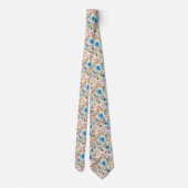 Ice Blue Blush Pink Floral Waterverf Rozen Stropdas (Achterkant)
