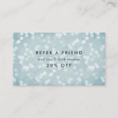 Ice Blue Bokeh Aanbevelingskaartje (Voorkant)