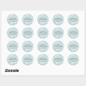 Ice Blue Bokeh | Aangepaste/bedrijfsnaam Ronde Sticker (Vel)