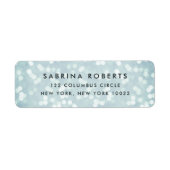 Ice Blue Bokeh Return-adres Etiket (Voorkant)