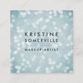 Ice Blue Bokeh Square Vierkante Visitekaartje (Voorkant)